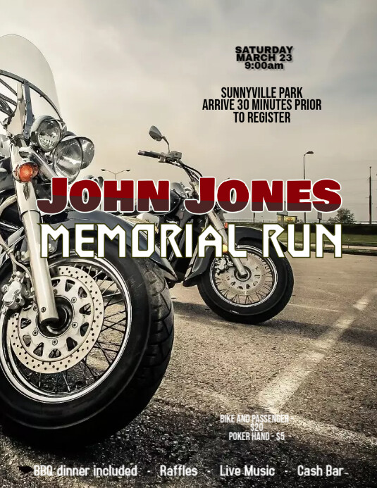 motorcycle run rally flyer template PosterMyWall