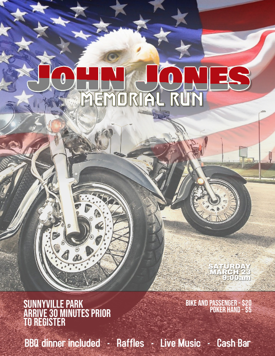 motorcycle run rally flyer template PosterMyWall