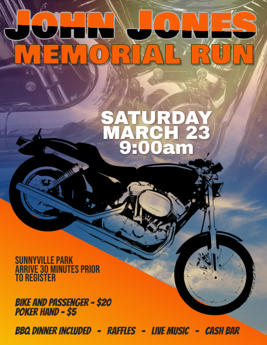 motorcycle run rally flyer template PosterMyWall
