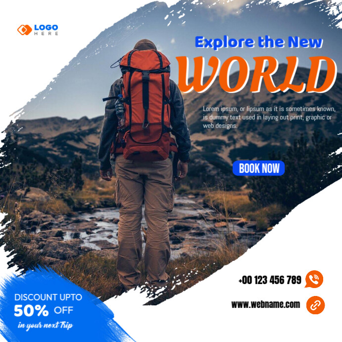 Adventure Advertising Examples Mountain Adventure Travel Ads Template | PosterMyWall