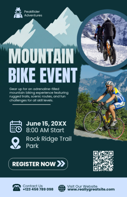 Plantilla de Mountain Bike Event Poster Template – Trail Riding Race ...