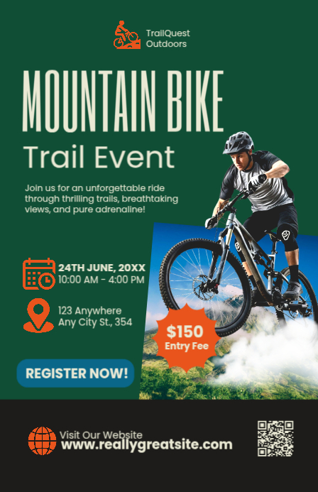 Plantilla de Mountain Bike Trail Event — Outdoor Racing Flyer ...