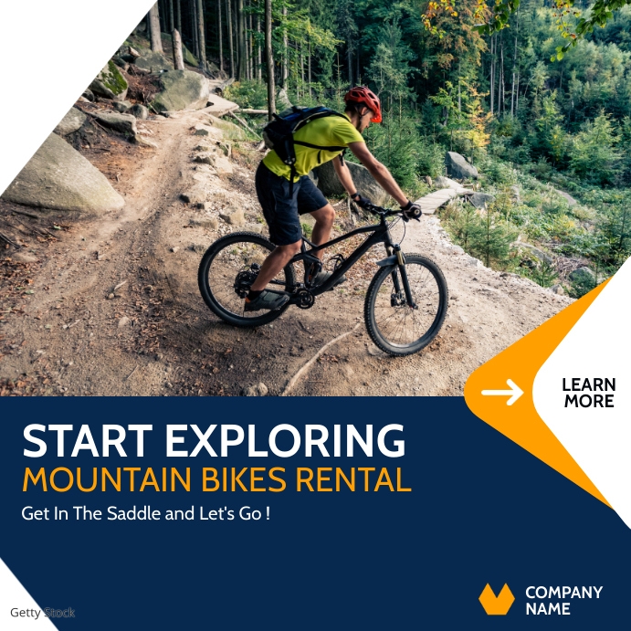 Copy of mountain bikes rental dark blue and white col PosterMyWall