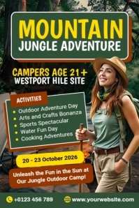 Mountain Camp Poster template