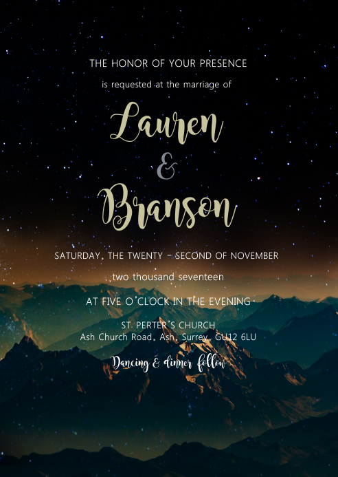 Modele Invitation A Theme Nuit De Montagne Postermywall Modele Invitation A Theme Nuit De Montagne Postermywall