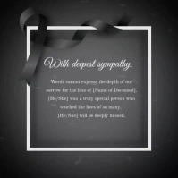 mourning card Publicación de Instagram template