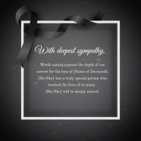 mourning card Publicación de Instagram template