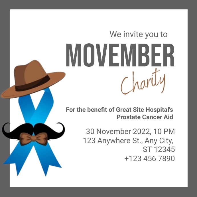 Movember Message Movember Charity Event Instagram post. Template | PosterMyWall