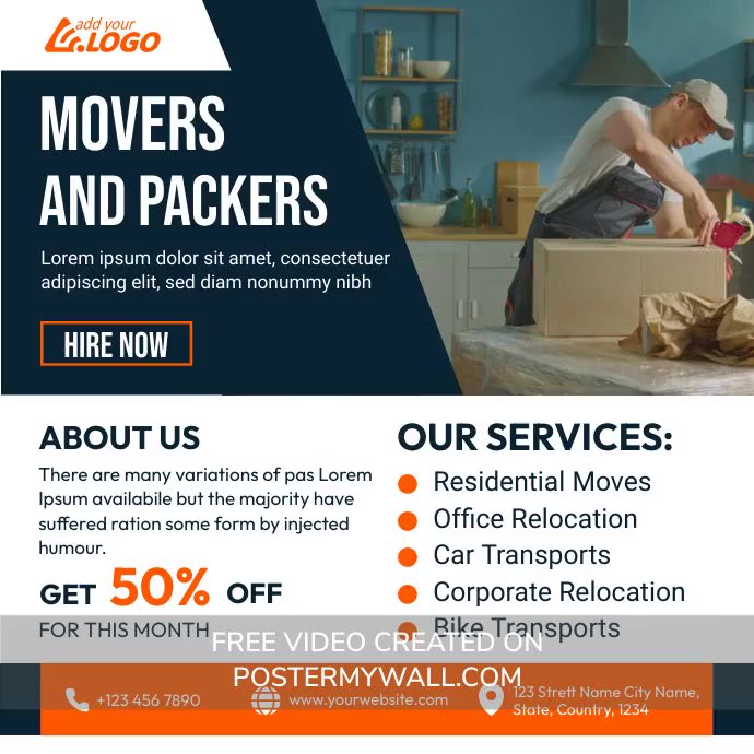Moving Job Add Movers Ad Template | PosterMyWall