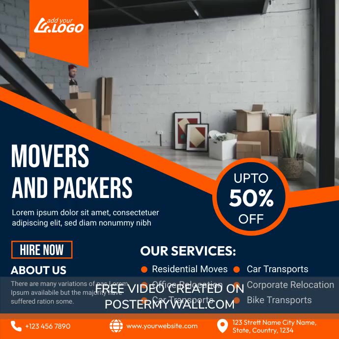 Movers and Packers Ad Template PosterMyWall