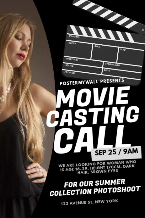 Copy of Movie Actor Casting Call Flyer Template | PosterMyWall