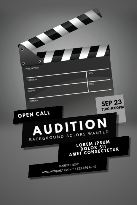 Movie Audition Flyer Template โปสเตอร์