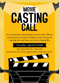 Orange Movie Casting Call A4 Template