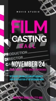 Movie casting call poster templates Instagram Story