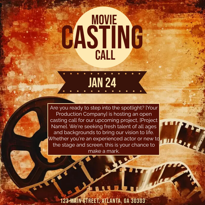 movie casting flyer template | PosterMyWall
