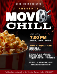 黑色 Movie Night Event Flyer Template