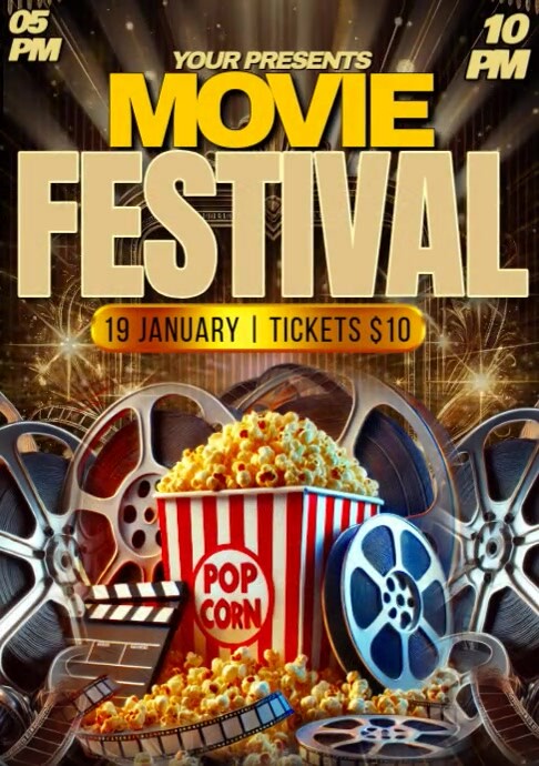 Movie Festival Night A4 template