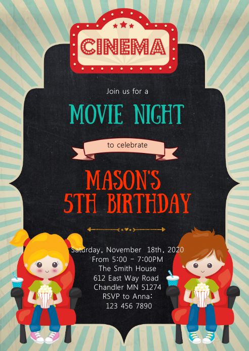 Modele Film Nuit Invitation Anniversaire Fete Postermywall Modele Film Nuit Invitation Anniversaire Fete Postermywall