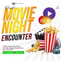 Movie night cinema flyer template Instagram Post