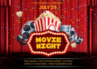 movie night Postal template