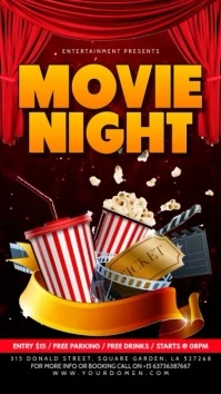 Movie night Display digitale (9:16) template
