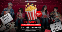 黑色 Movie Night Facebook begivenhed cover Template
