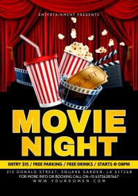 Movie night A5 template