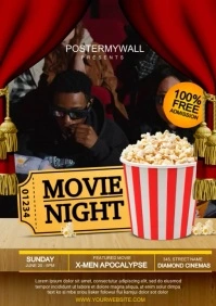 movie night A4 template