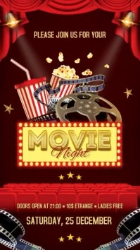 Movie Night Digitale display (9:16) template