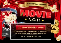 movie night Postal template