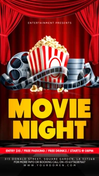 Movie night Digital Display (9:16) template