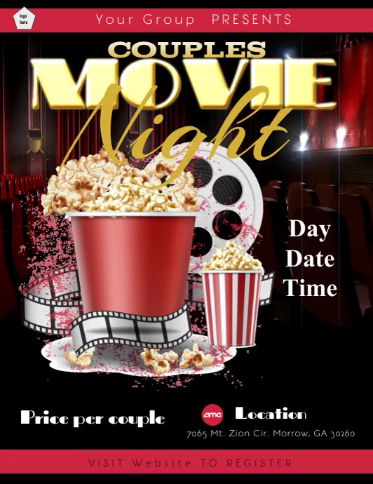 movie night event Flyer (US Letter) template
