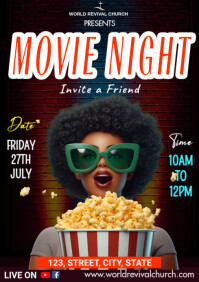 Movie Night Flyer A3 template