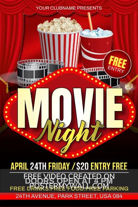 Movie Night Email Example Movie Night Flyer Template | PosterMyWall