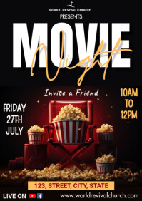 Movie Night Flyer A3 template