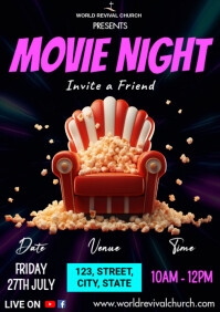 Movie Night Flyer A3 template