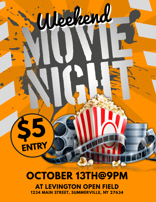 Movie Night Flyer Template PosterMyWall