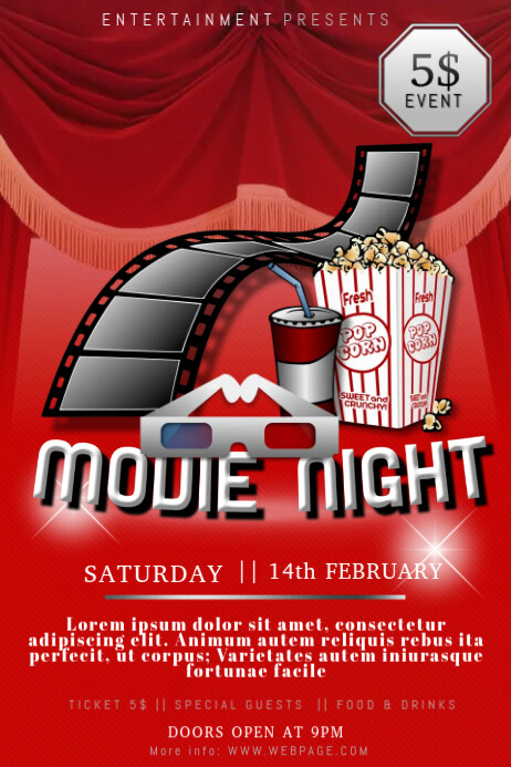 Movie Night Flyer Template | PosterMyWall Movie Night Flyer Template | PosterMyWall