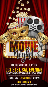 movie night flyer template Digital Display (9:16)