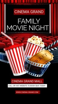 Movie Night Flyer Templates Instagram Reel