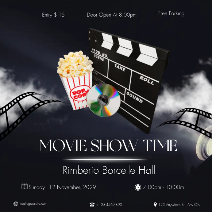 MOVIE NIGHT FLYERS Instagram Post template