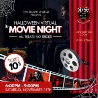 Movie Night for Halloween Invitation Instagram Post template