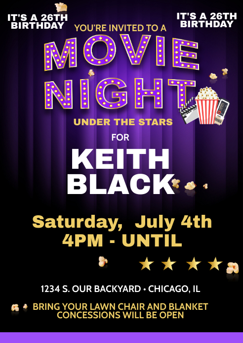 Movie Night Email Example Movie Night Invite Template | PosterMyWall