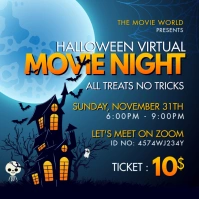Movie Night Invite Spooky Halloween Post Instagram template