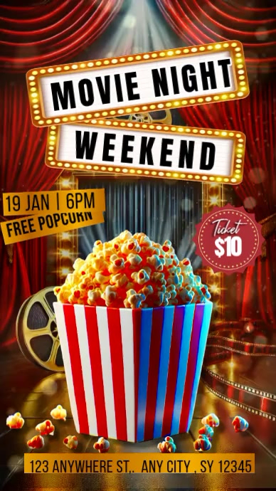 Movie Promotion Posts Movie Night Party Promotion Video Template | PosterMyWall