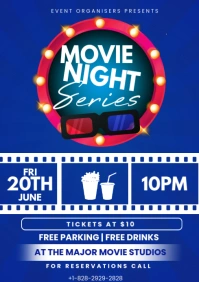 Movie Night Poster A3 template