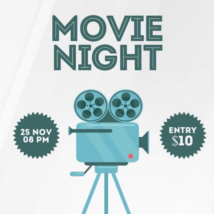 Movie Night Email Example Movie Night - Square Video Ad Template | PosterMyWall