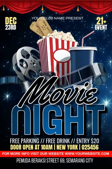 Movie Night Template Ads | PosterMyWall