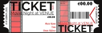 Movie Night Ticket Banner 2' × 6' template