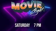 MOVIE NIGHT VIDEO INVITATION Цифровой дисплей (16 : 9) template